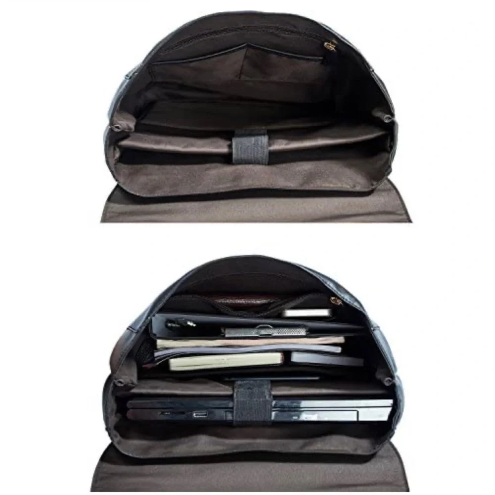 Black Faux Leather Backpack with Tassel Detail